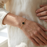 Гривна One Clover от сребро с 14К златно покритие