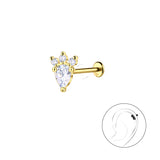 Сребърни Обеци Кария с 14К Златно Покритие S925