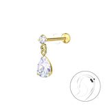 Сребърни Обеци Капка с 14К Златно Покритие S925