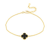 Гривна One Clover от сребро с 14К златно покритие