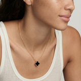 Колие One Clover от сребро с 14К златно покритие