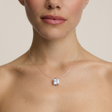 Сребърно Колие Квадратен Циркон S925