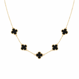 Колие Five Clover от сребро с 14К златно покритие