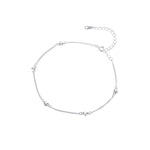 Сребърна Гривна за Глезен Сърце S925 с родиево покритие и сертификат за качество