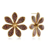 Обеци Леопардова Шарка с 18К Златно Покритие