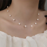 Сребърно Колие Корда с Перли S925