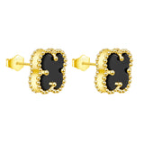 Обеци One Clover от сребро с 14К златно покритие