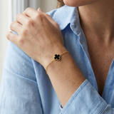 Гривна One Clover от сребро с 14К златно покритие