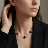 Колие Five Clover от сребро с 14К златно покритие