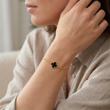 Гривна One Clover от сребро с 14К златно покритие