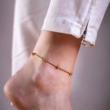 Златиста гривна за глезен елеганс