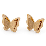 Обеци пеперуди в розово злато