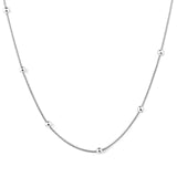 Сребристо дамско колие с топчета